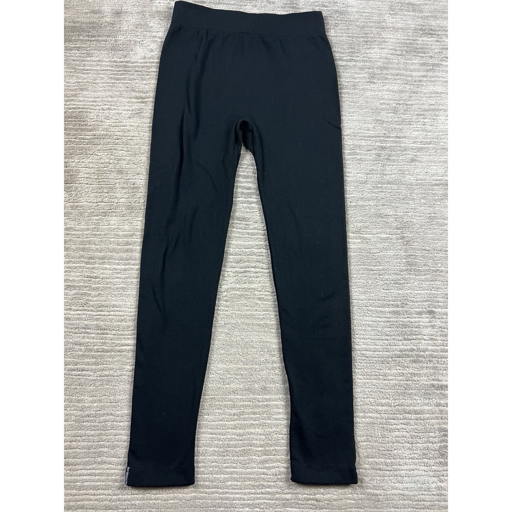 Nautica Athletic‎ Leggings Womens M/L Black Fleece Pull On Athleisure